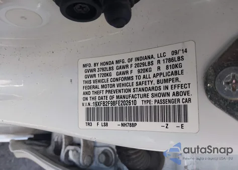 2015 Honda Civic Ex-L from USA, damaged, VIN 19XFB2F98FE202610